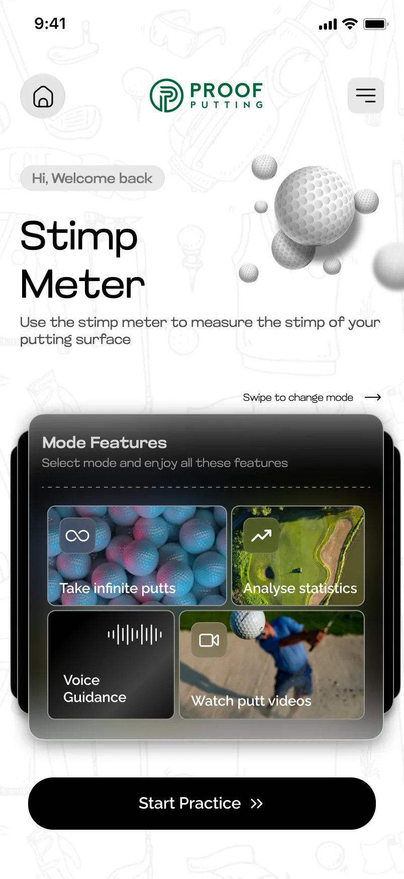 Proof Putting — Golf Putting Analysis App | Mobile UI — 05